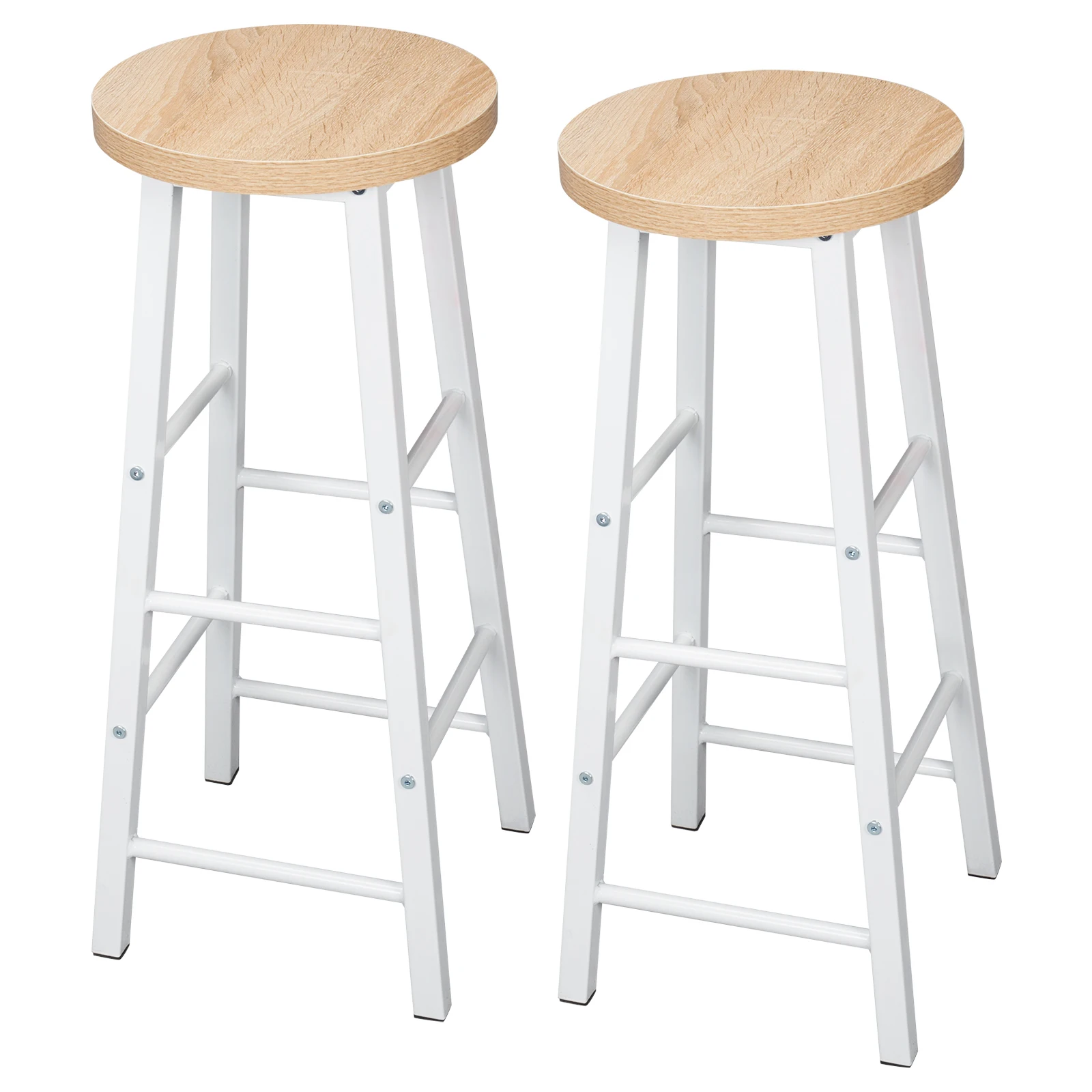 2 pièces/ensemble tabourets de Bar hauts en bois massif tabouret de comptoir de bistro Stable Structure en acier Durable siège MDF café salle à manger chaise décor tabouret