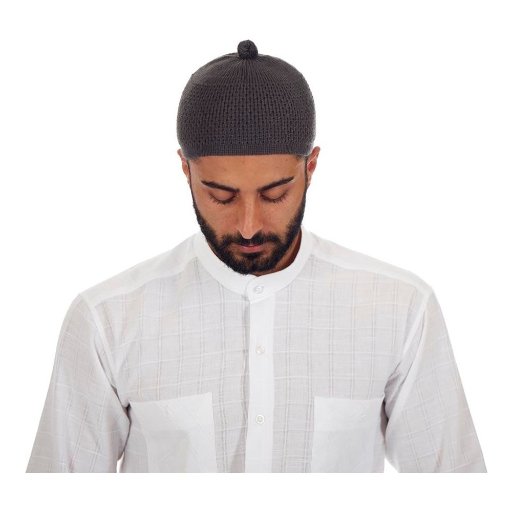 Gorro turco musulmán islámico Kufi Taqiya Takke Peci, Gorro de oración con Bobble estirable de colores sólidos