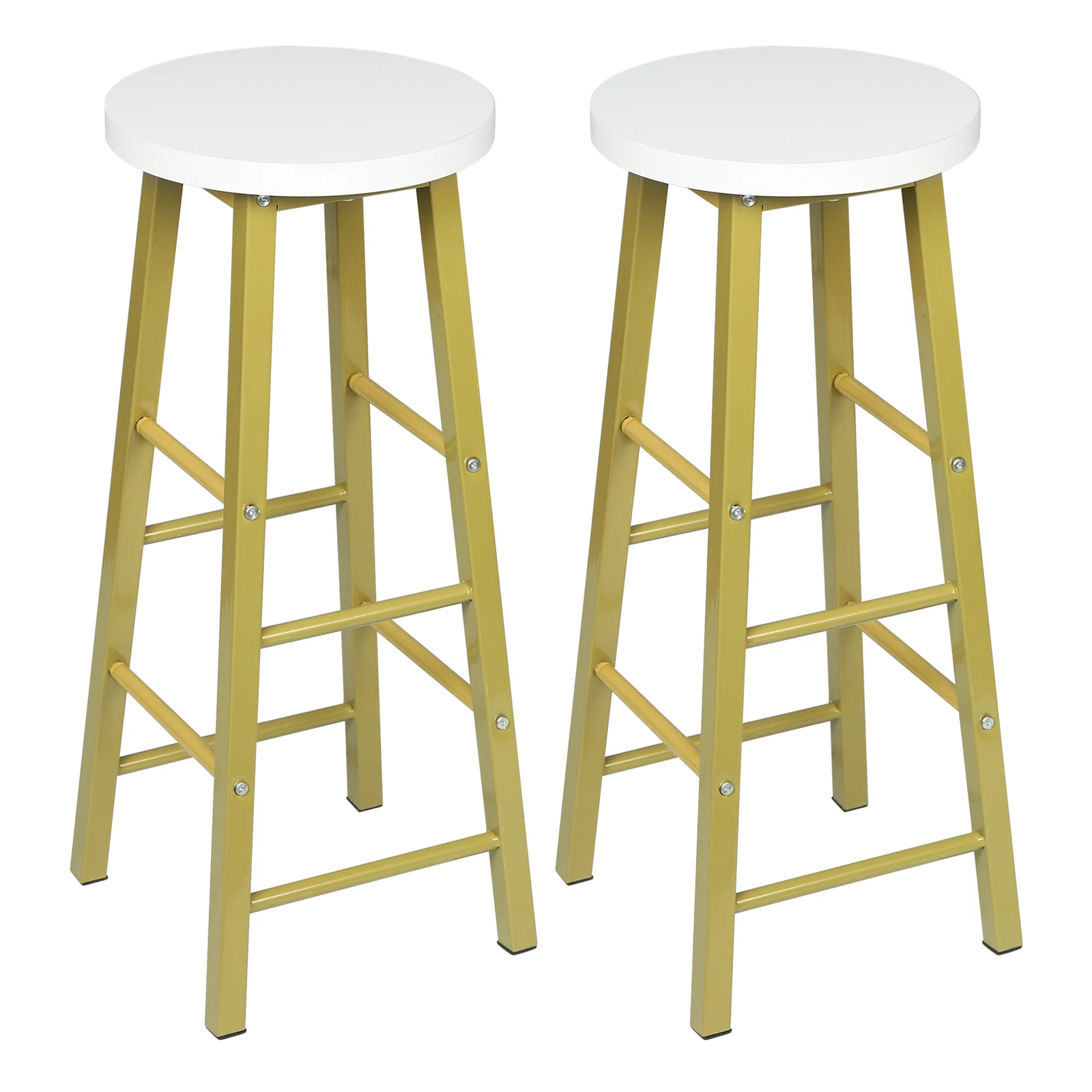 2 pièces/ensemble tabourets de Bar hauts en bois massif tabouret de comptoir de bistro Stable Structure en acier Durable siège MDF café salle à manger chaise décor tabouret