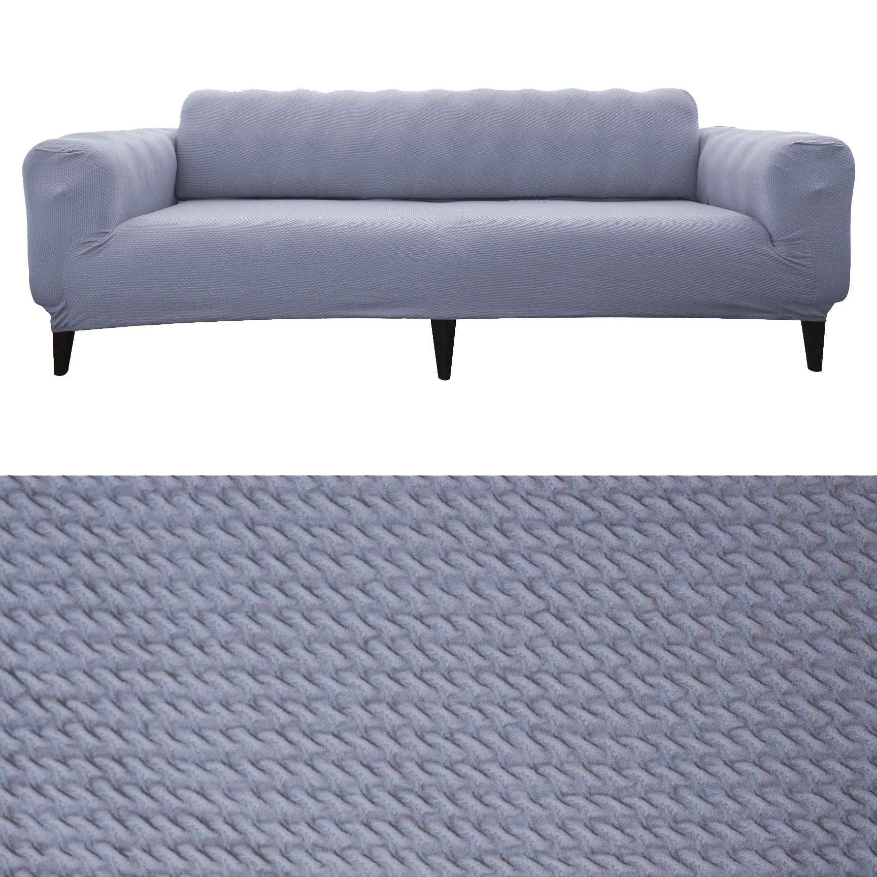 Penutup Sofa Elastis Jacquard Penutup Sofa Polos Spandeks untuk 3 Tempat Duduk Sofa Universal Bagian Ruang Keluarga