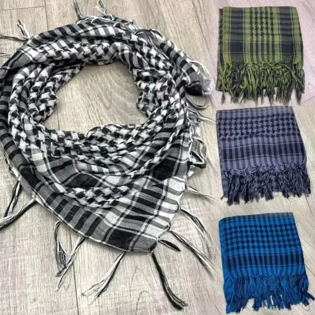 1/2/3pcs Tactical Keffiyeh Shemagh Arab Scarf Shawl Neck Cover Head Wrap Cotton Winter Scarves Men'S Outdoor Hiking Shawl