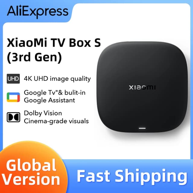 【Brand+】Xiaomi TV Box S 3rd Gen 4K Ultra HD Bluetooth 5.2 Wifi6 32GB ROM Google TV Google Assistant Smart Media Player