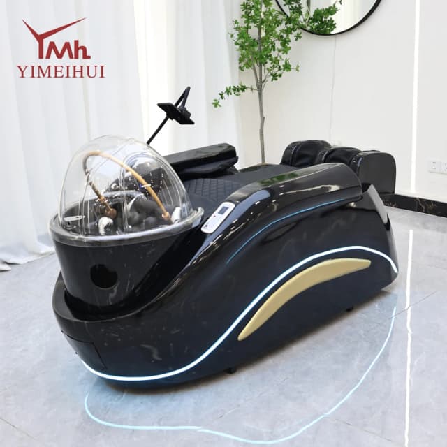Electric adjustable hair spa chair head washing station shampoo massage bed for salon shop