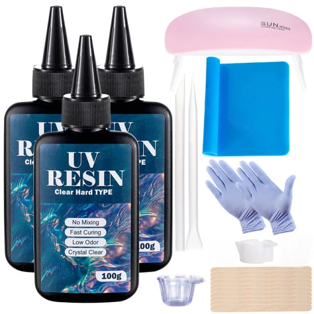 100g/250g Clear UV Resin Hard Type One Minute Ultraviolet Solar Fast Curing Epoxy Resin Glue for Casting Molds Jewelry Craft DIY