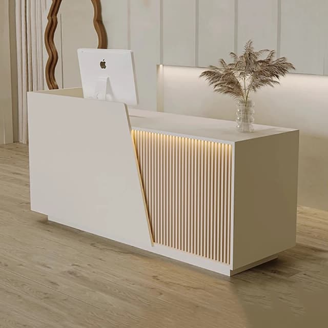 Customized Professional Reception Counter Simple Design Style Reception Desk Creative Storage Theke Empfang Office Furniture