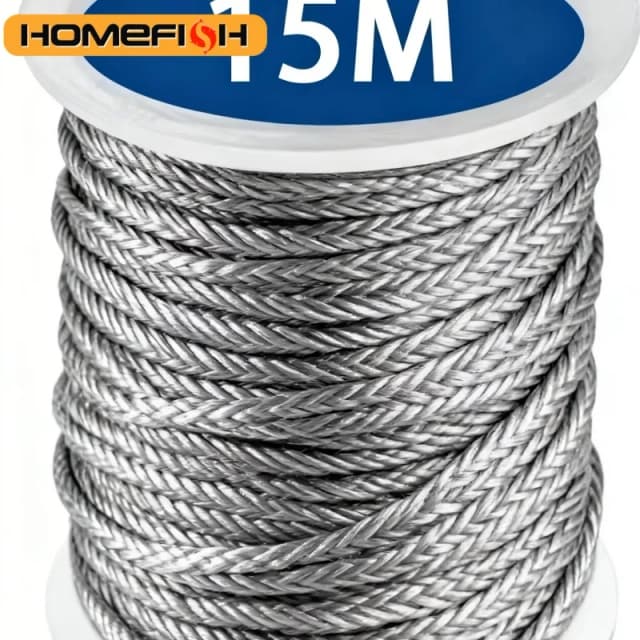 15m Stainless Steel Cable Rope Kits Heavy Duty Garden Wire Cable Balcony Railing Farm Fence Tent Roll 304 PVC Coated