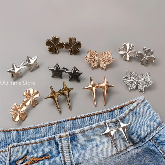 Metal Adjustable Detachable No Sew Waist Clip Button for Jeans Waist Size Reducer Tool
