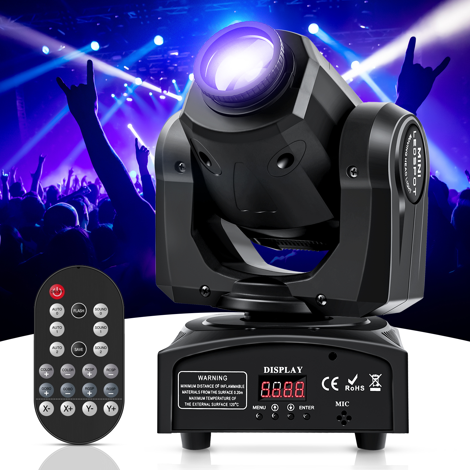 60w LED Show Licht Gobo Muster Licht Stgae Effekt Moving Head Licht mit Fernbedienung 9/11ch dmx für Hochzeits konzert Club ktv