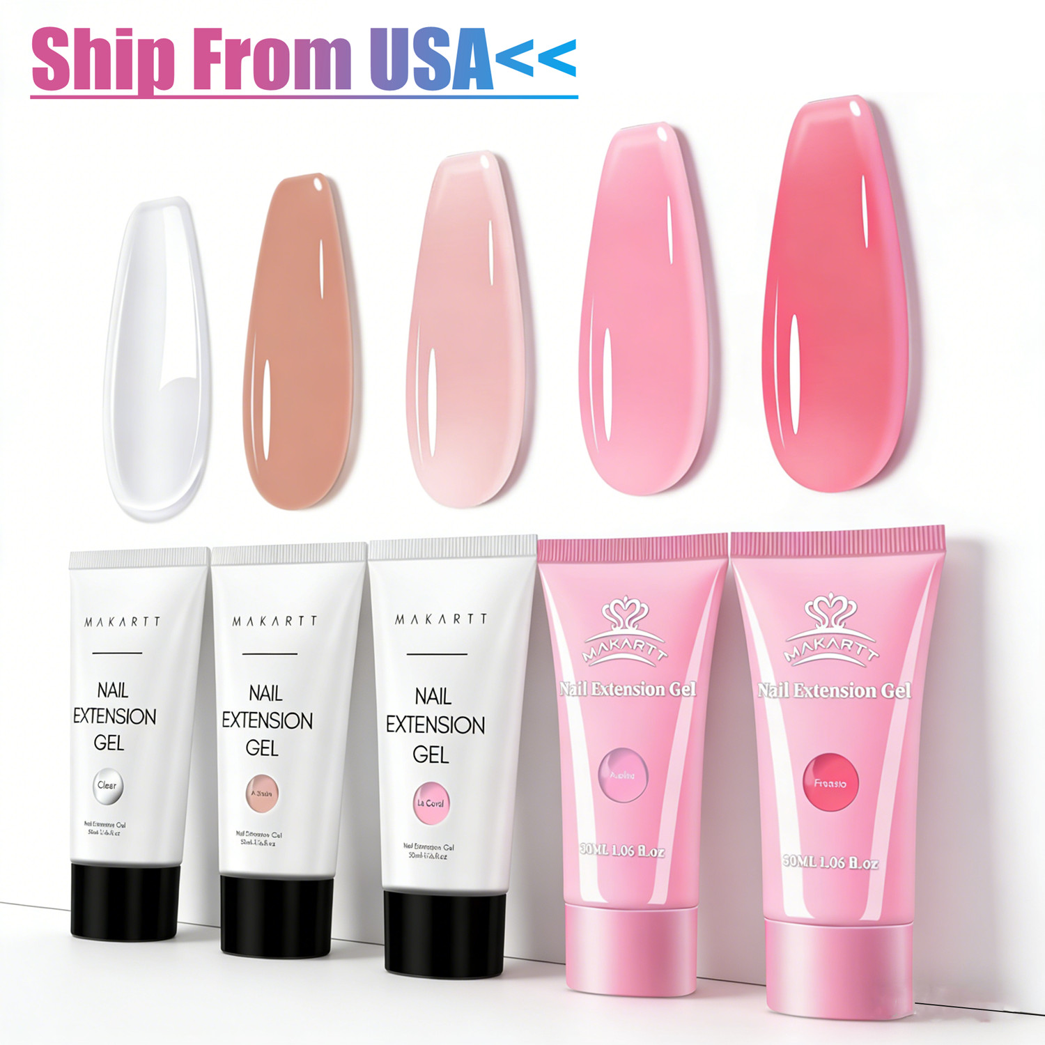 Makartt Poly Nail Extension Gel -Strong Builder Gel for Sculpting & Extensions Long-Lasting Natural-Looking Nails UV LED Curable
