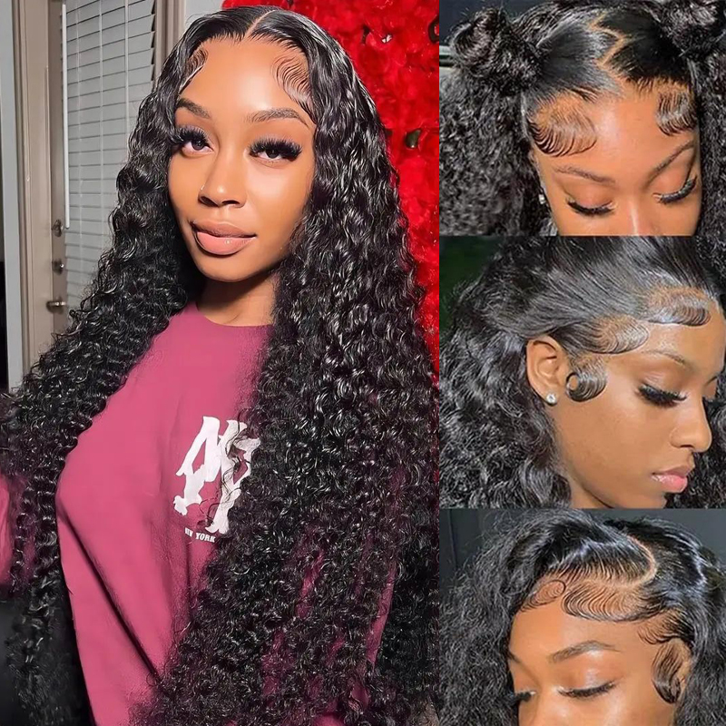 26inch 13x6 Lace Front Wigs Malaysia Human Hair Pre Plucked 200 Density Water Wave Wig 100% Human Hair Wet Wavy Wigs Human Hair