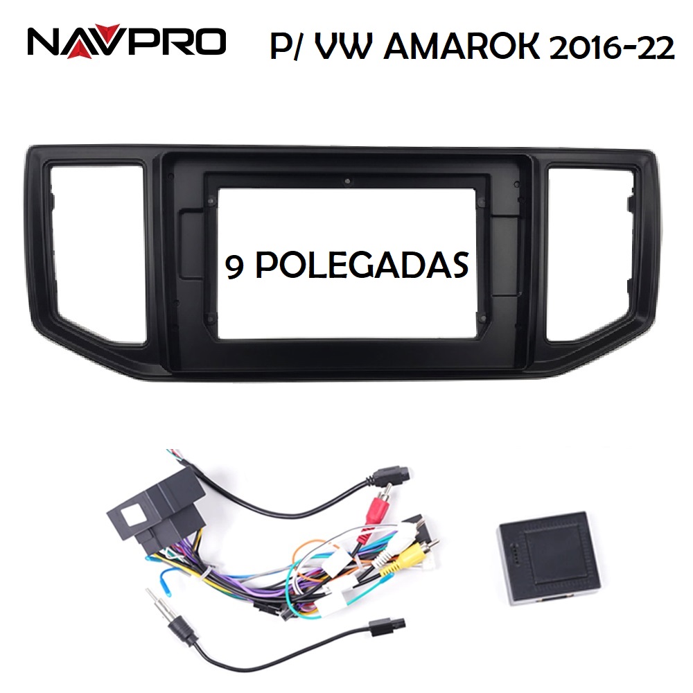 Para VW AMAROK 2016-2022 MARCO DE 9 pulgadas y cables de conexión para instalación multimedia 9 "NAVPRO