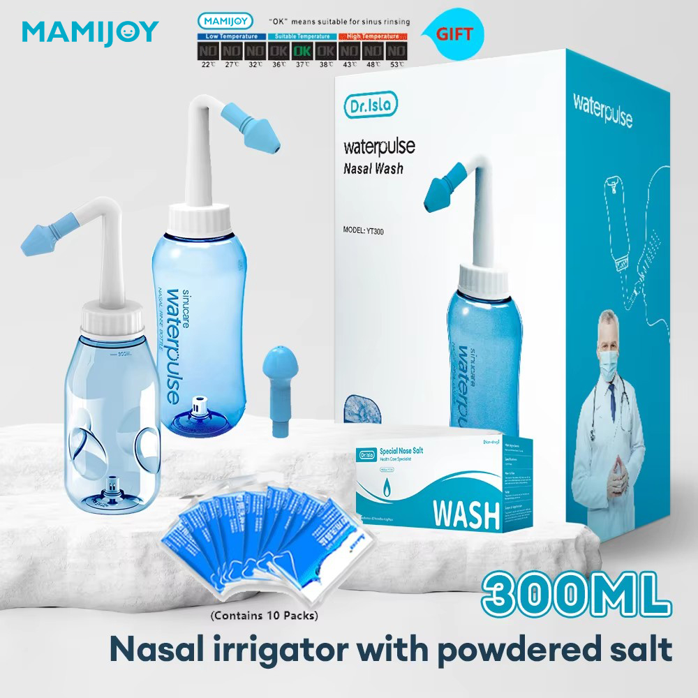 Mamijoy 330ml irrigador nasal garrafa de enxágue nasal limpador de lavagem nasal protetor de nariz evitar rinite alérgica adultos crianças neti