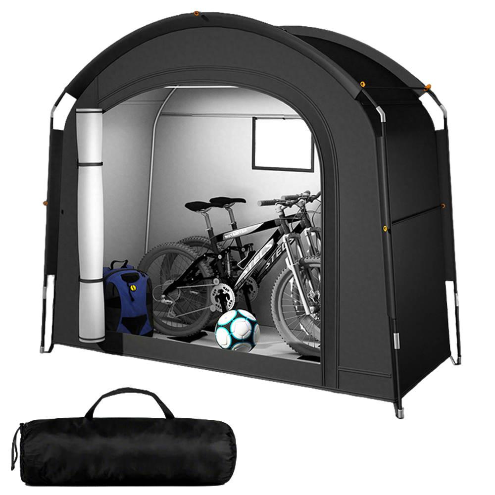 Abrigo para Bicicletas Portátil e Impermeável para 2-4 Bicicletas, Tenda de Armazenamento 200x165x80cm em Tecido Oxford 210D, Cobertura Dobrável com Proteção Solar