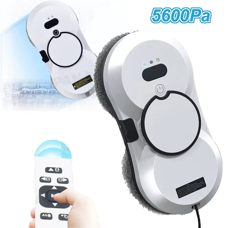 Janela Limpeza Robô com Grande Sucção, Spray Elétrico, Prevenção Queda Remote Cleaner, 5600PA
