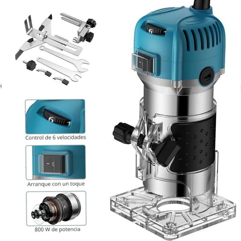 800W 30000 obr/min frezarka do drewna elektryczny trymer frezarka do drewna 1/4 cala rzeźbione W drewnie frezowanie i pieczenie płytek stolarskich moc