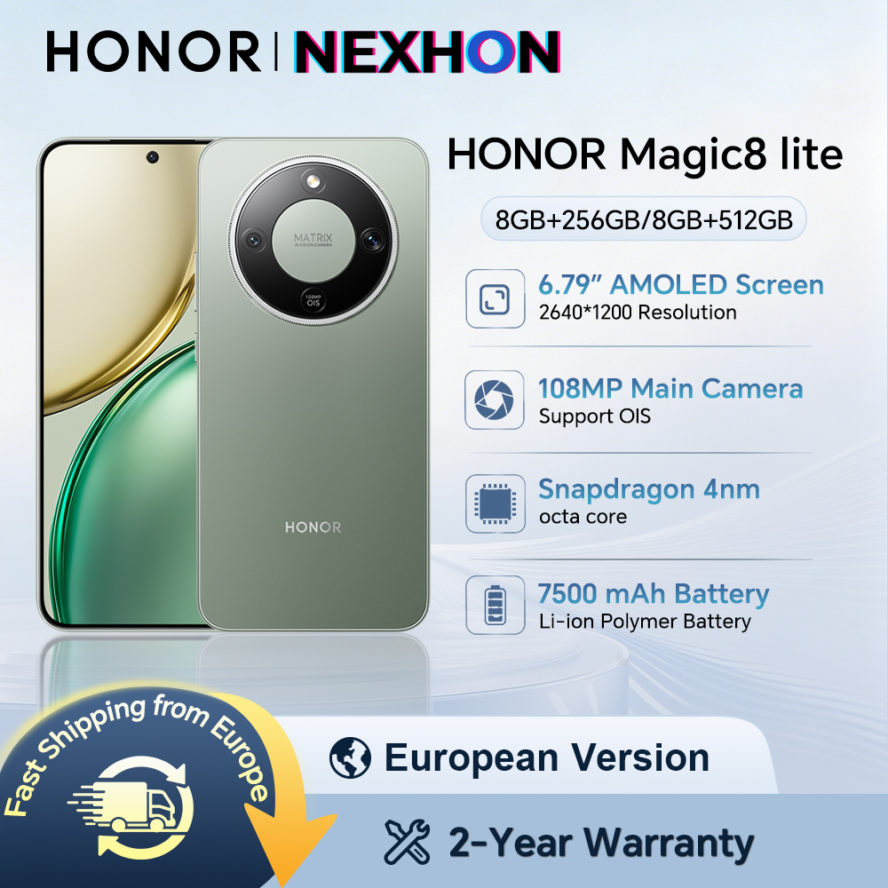 HONOR Magic8 lite, Versione EU, Smartphone 5G, Batteria da 7500mAh, Fotocamera Principale OIS da 108MP, Display AMOLED da 6,79 Pollici, Tripla Resistenza, Smartphone HONOR