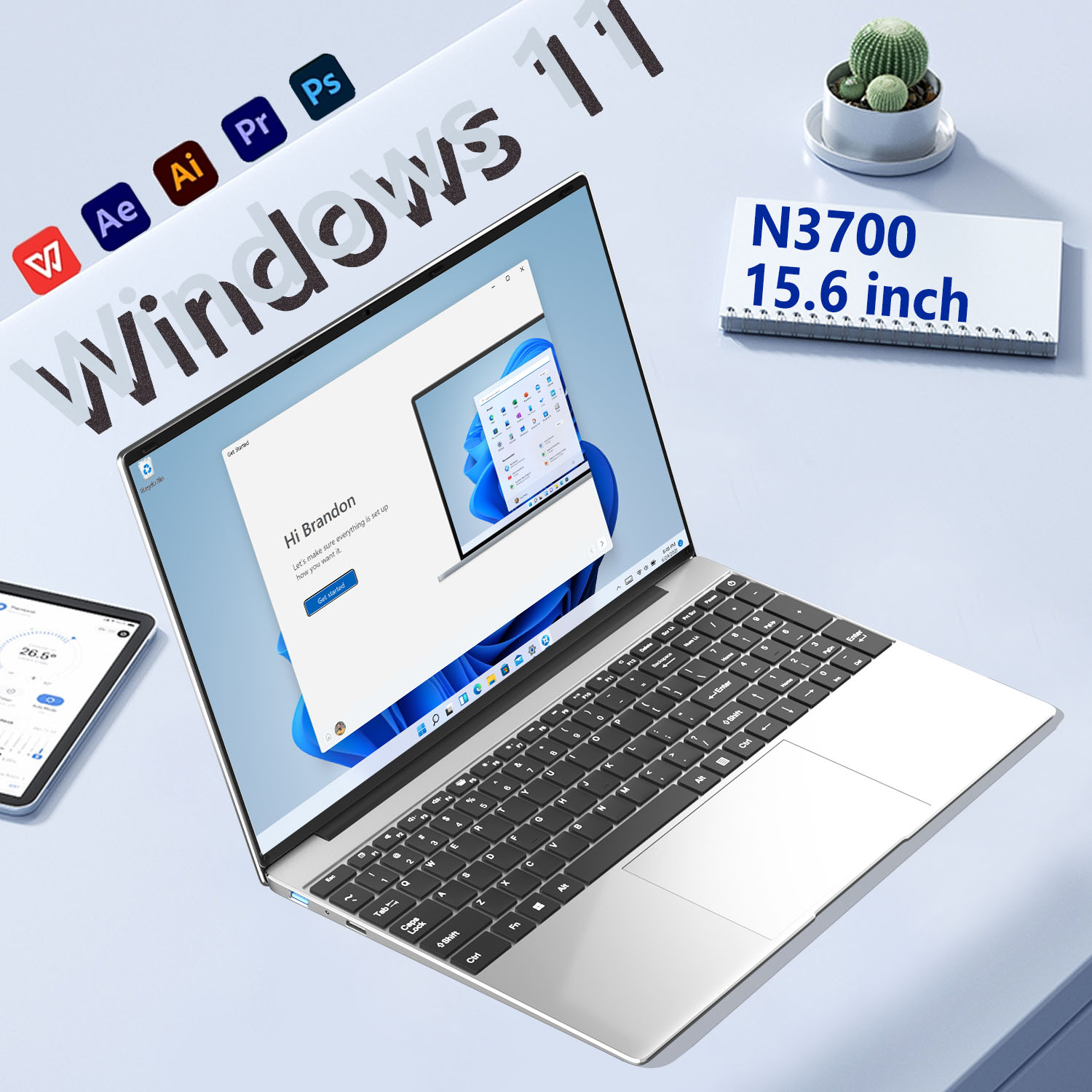 15,6 "portátil ultradelgado 16GB RAM 2TB SSD Intel N3700 Notebook Gamer 1920*1080 pantalla Oficina estudio ordenador PC Windows 11 Pro