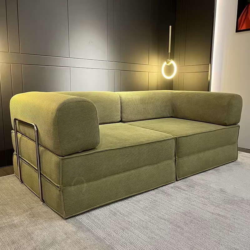 2026 Nieuwe EU Warehouse Vacuüm Gecomprimeerde Sofa 205*100*70cm Slaapbank Corduroy Bekleding Afneembaar 5-7 Dagen Levering