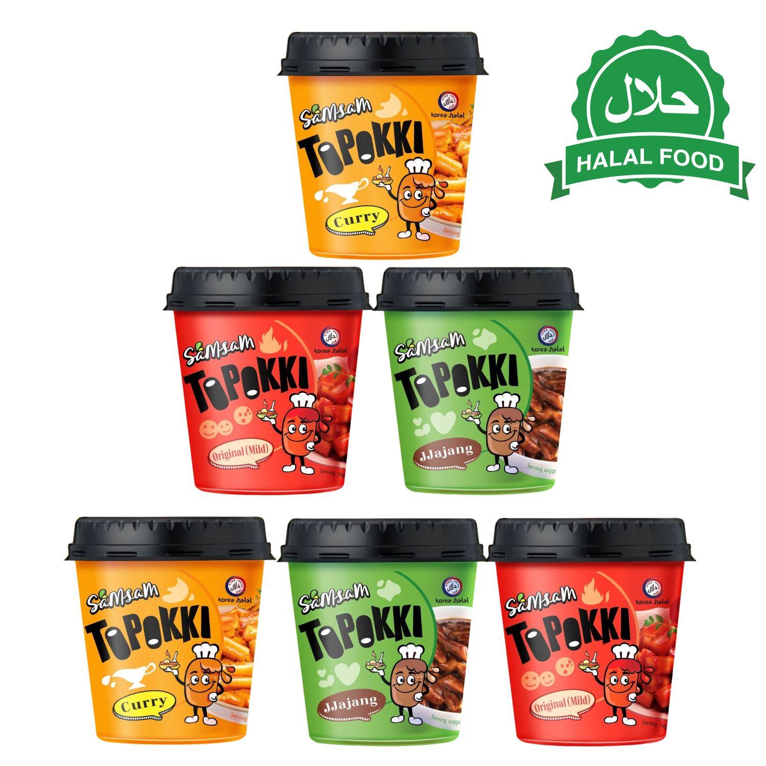 Samsam ,  Korean Toppokki Rice Cake （Pack of 6 cup）