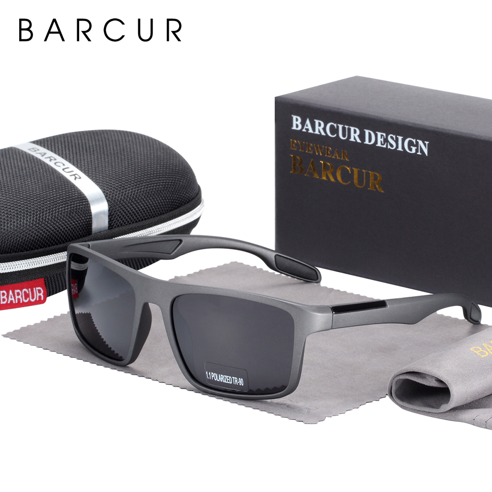 BARCUR Marke Sonnenbrille Männer TR90 Rahmen Ultraleicht Polarisierte Vintage Sonnenbrille Für Frauen Platz Brillen UV400 Schutz