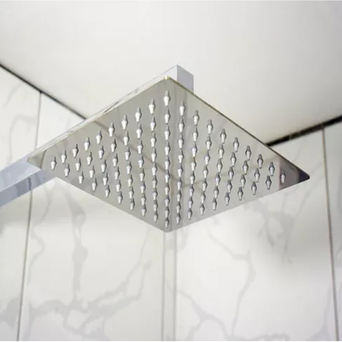Kit Ducha Chuveiro Slim Inox 304 20x20 + bracuo 40cm Es125