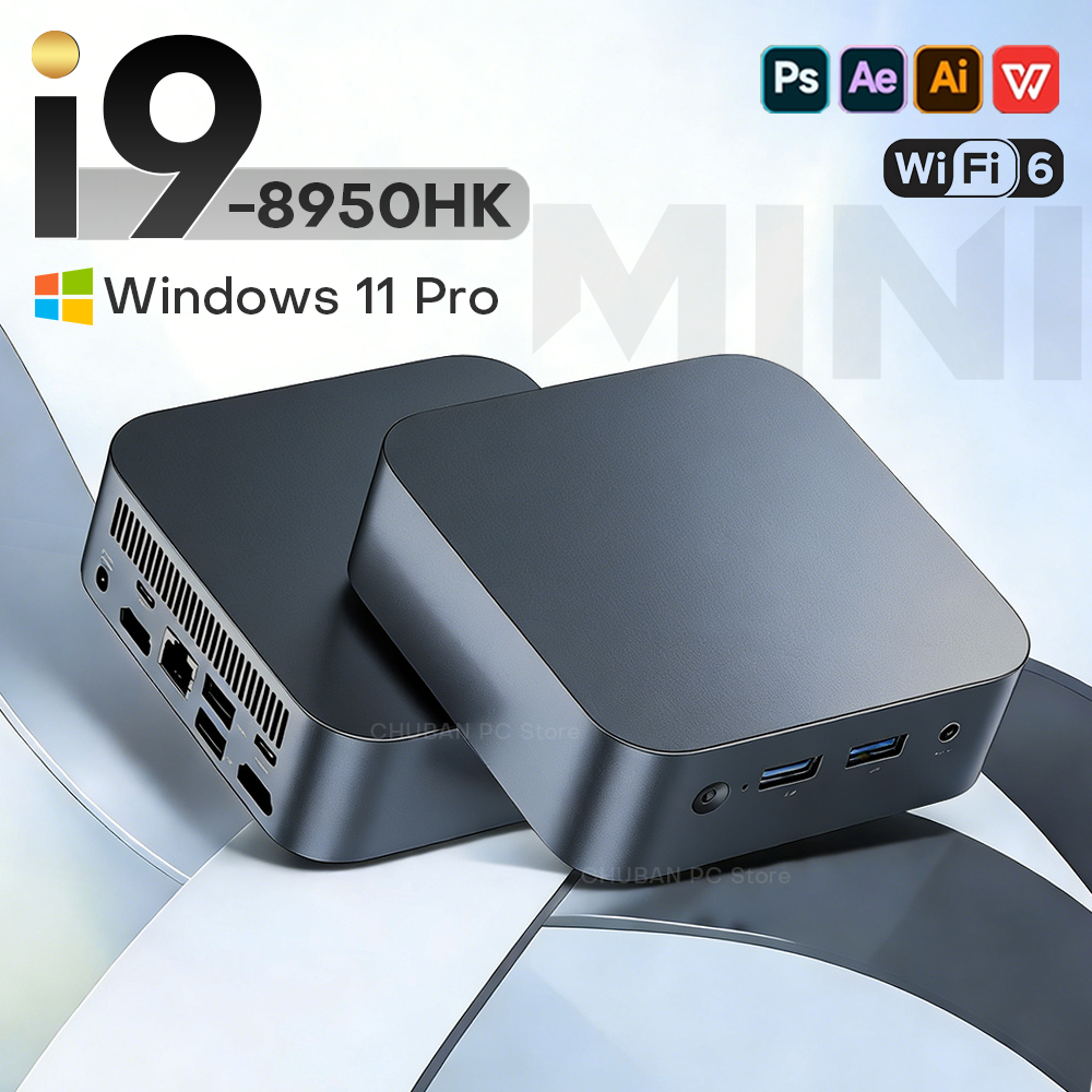 NUEVA Mini PC 2026 Intel Core i9 8950HK Intel N5095 Windows 11 Pro, Computadora de Escritorio para Juegos, 16GB DDR4, 1TB SSD, WiFi6, BT5.2, 4K