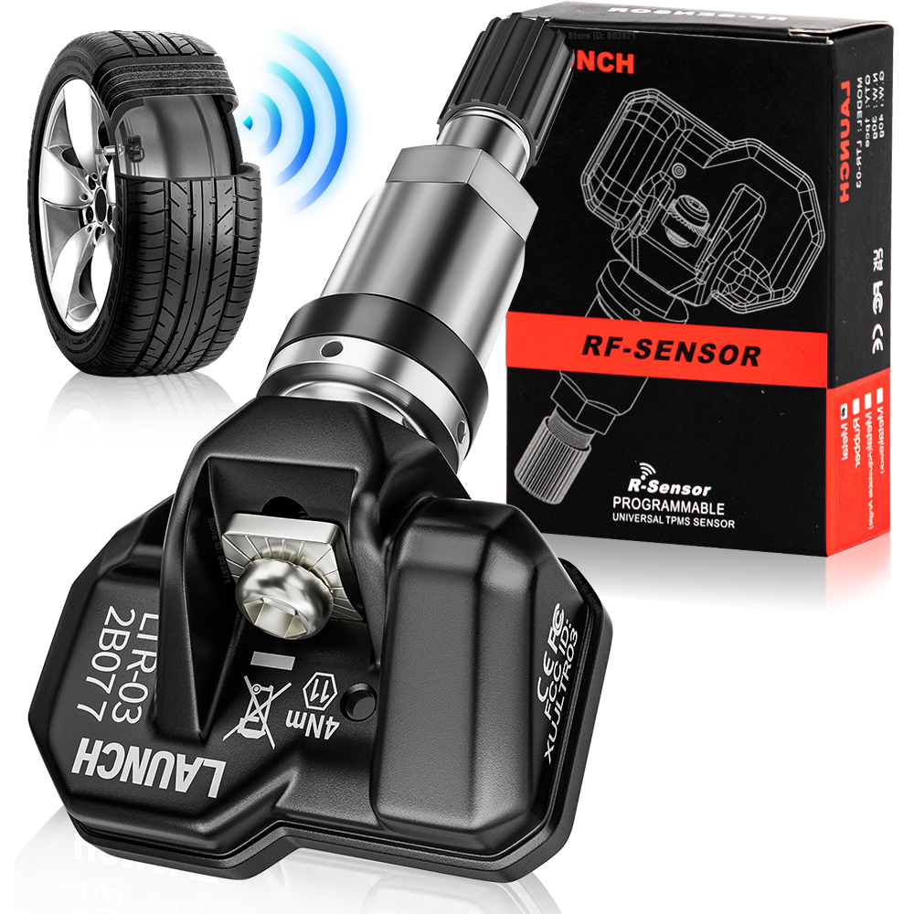Zestaw 4 czujników TPMS RF o podwójnej częstotliwości (315 MHz + 433 MHz) wciskany poziom OE uniwersalny programowalny przez LAUNCH TPMS Tools
