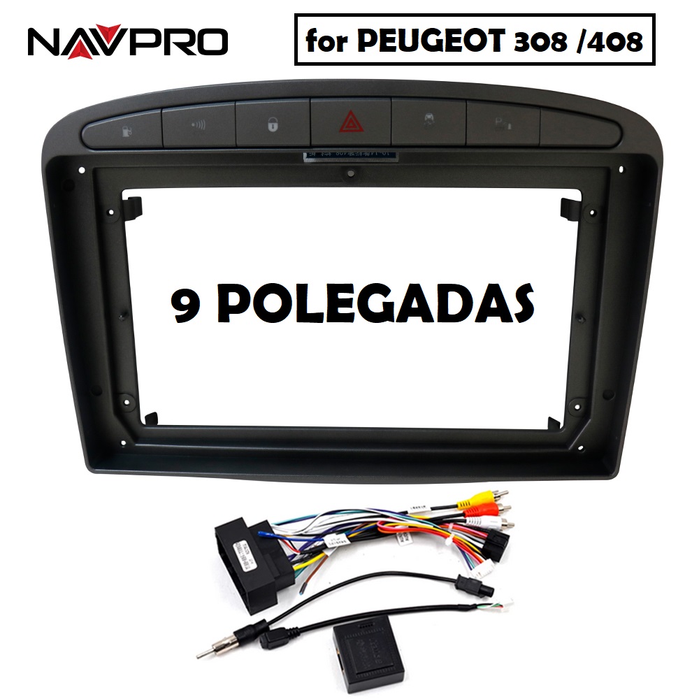 Para PEUGEOT 408 308 marco/Fascia y cables de conexión para instalación multimedia NAVPRO
