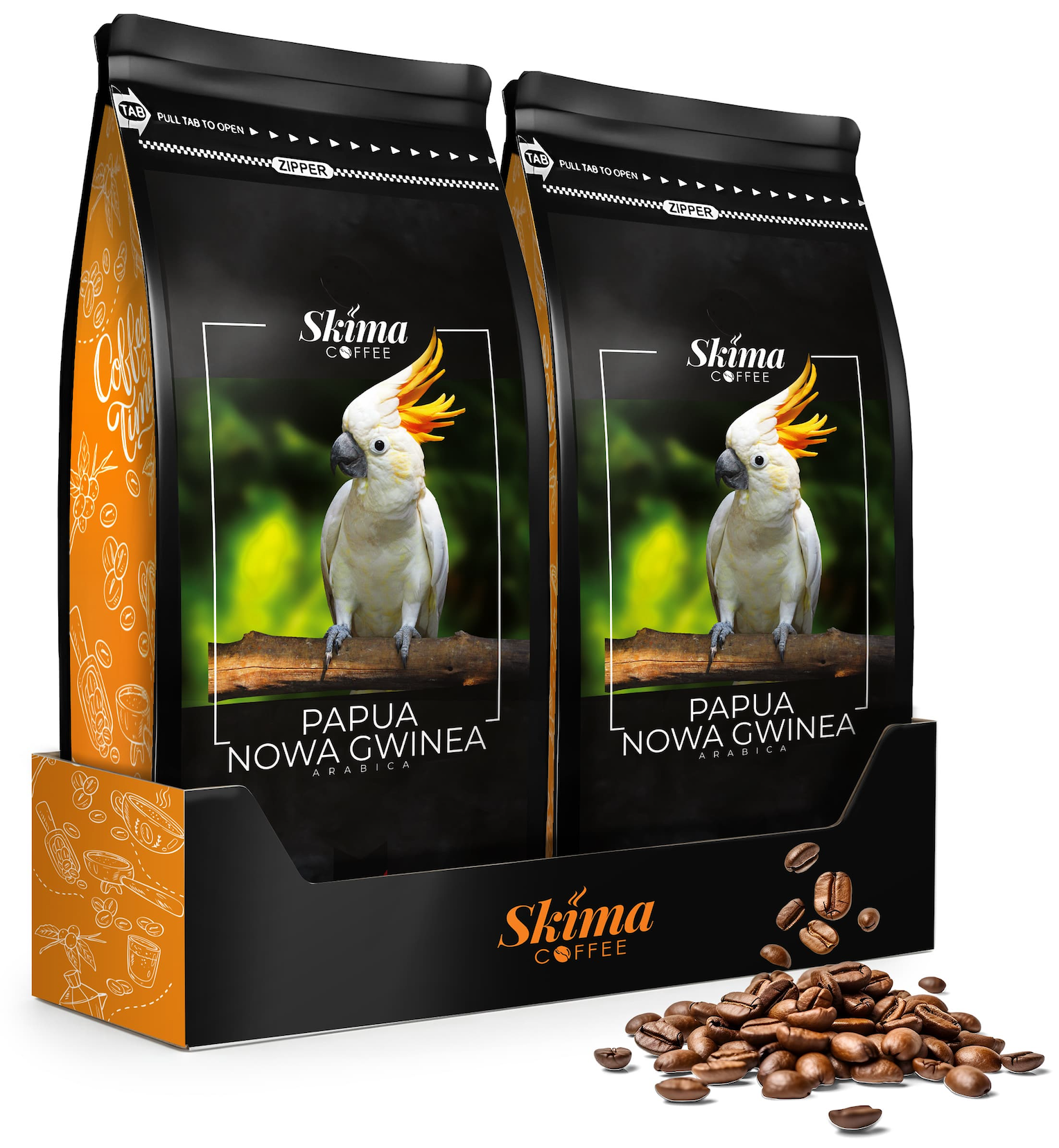 Kaffee in ganzen Bohnen 2x1kg PAPUA NEW GUINEA 100% ARABICA für Espressomaschine + KOSTENLOSES Geschenk