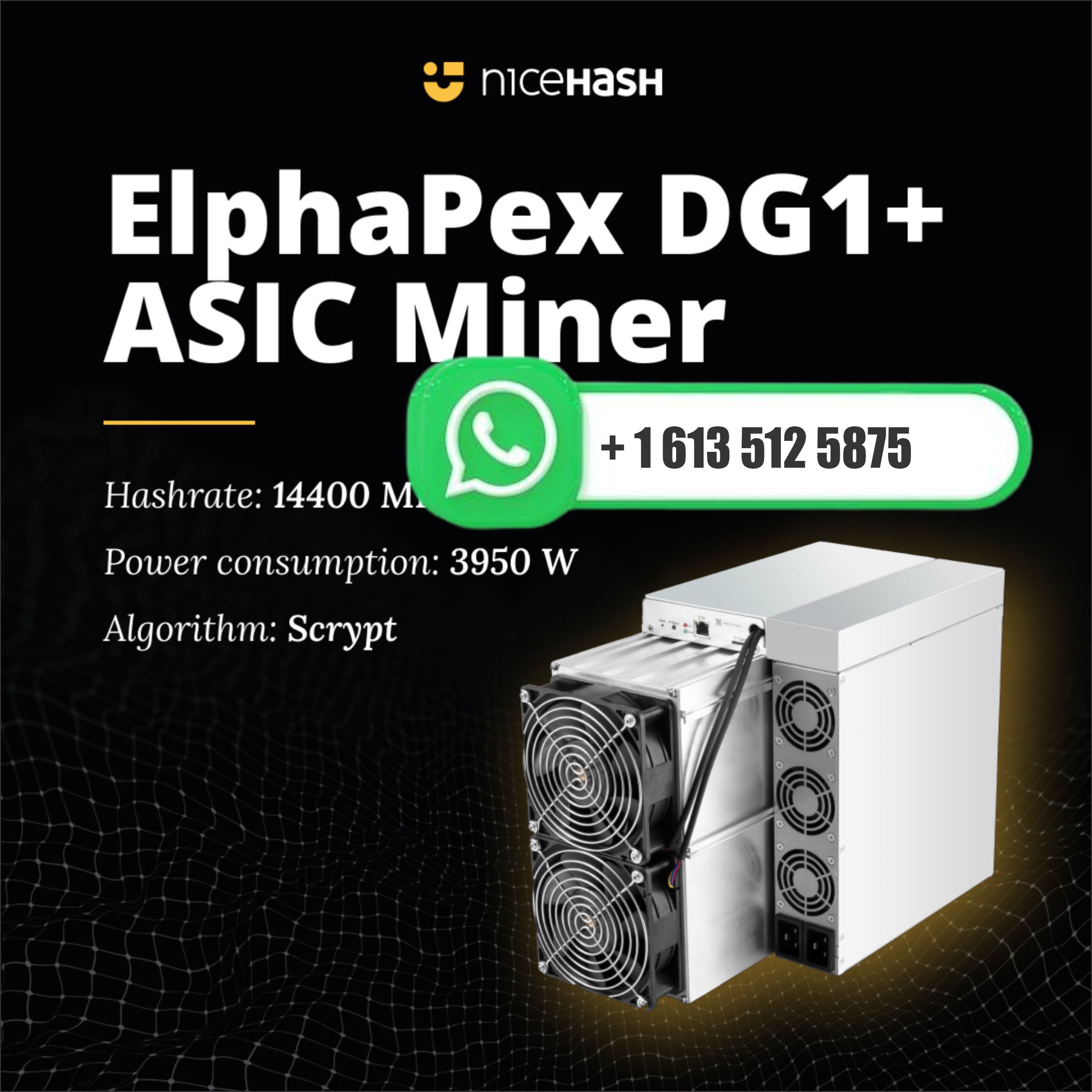 Oferta Imperdível JY: Compre 2 e Ganhe 1 Grátis - Novo ElphaPex DG1 11GH/s 3420W Minerador ASIC com Algoritmo Scrypt para LTC+DOGE e Fonte de Alimentação (PSU)