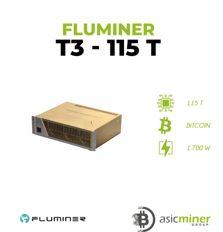 ENTREGA 100% NA PORTA NO NOVO MODELO Fluminer T3 115Th/s 1700W Bitcoin Miner - T3 105T