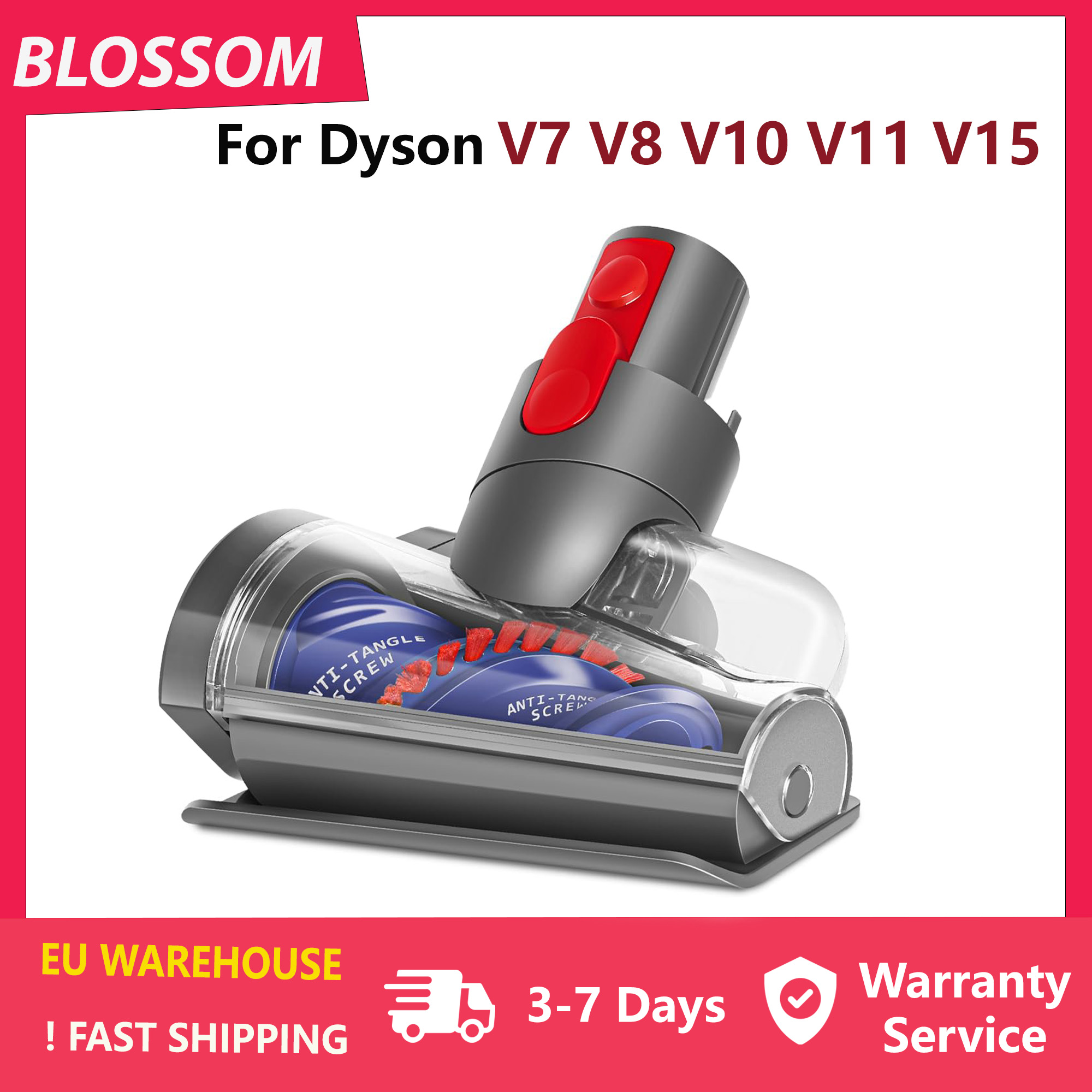 Cabeça de Escova Motorizada Mini Blossom Compatível com Dyson V7 V8 V10 V11 V15, Acessório Substituto Anti-Emaranhamento