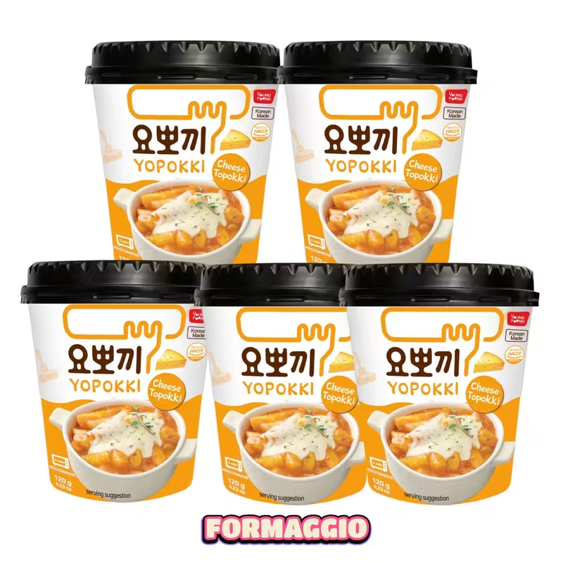 YOUNG POONG YOPOKKI BOX - Tazza di gnocchi di riso istantaneo coreano multi gusti 120G * 5PEZZI