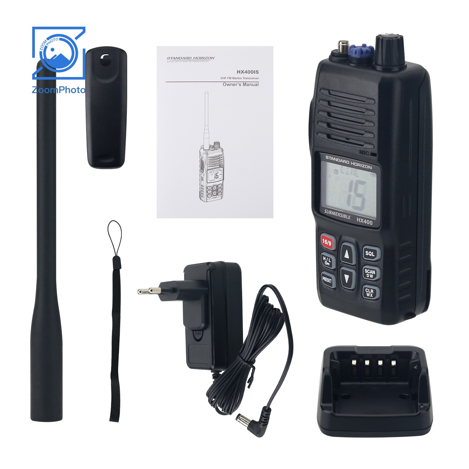 HX400IS Tauchbares 5W VHF Marine Radio Handheld Transceiver Walkie Talkie mit Geräuschunterdrückung Mikrofon