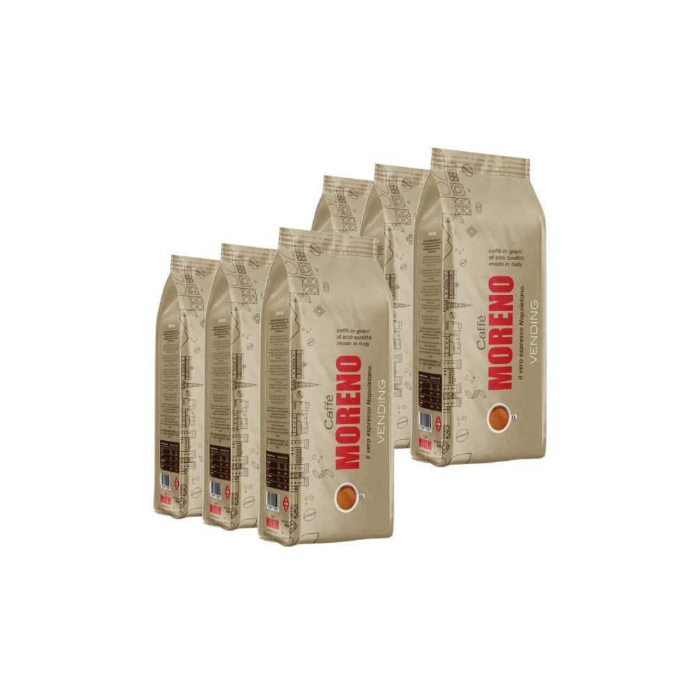 Caffè Moreno - caffè in grani - 6 confezioni da 1 kg ognuna - Miscela VENDING