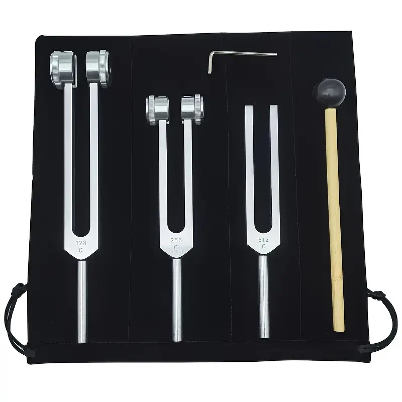 Conjunto de diapasão de cura de chakra, diapasões de liga de alumínio 128Hz, 256Hz,512Hz para terapia de cura de som, ioga, meditação