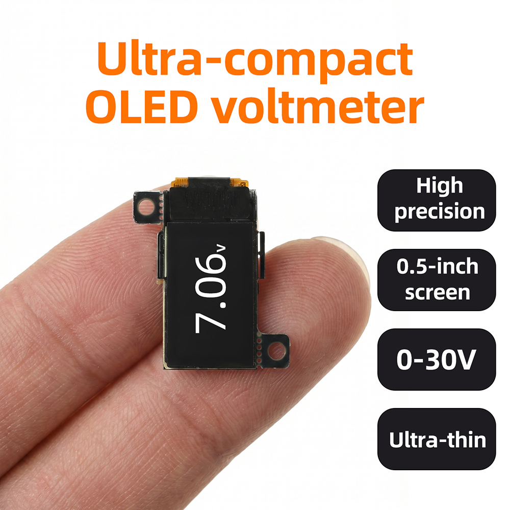 DC 0-30V Mini Digitale Voltmeter 0,5-inch OLED-display Hoge precisie 2/3 draads spanningsmeter 5Hz/10Hz instelbaar