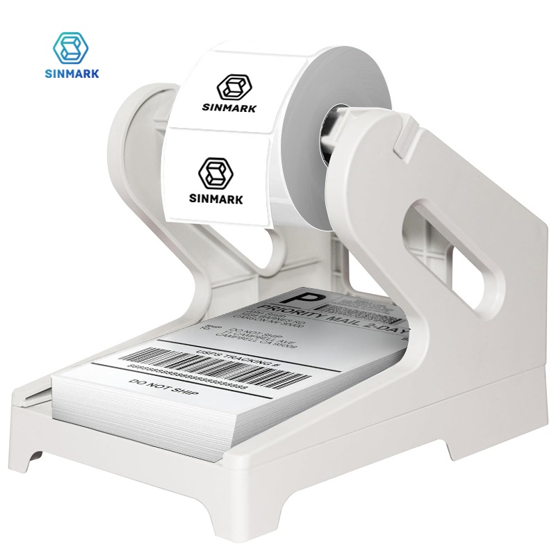 SINMARK porte-étiquette thermique pour 4x6 rouleaux et étiquettes pliables en éventail-organisateur d'étiquettes d'accessoires d'imprimante d'expédition de bureau ABS Durable