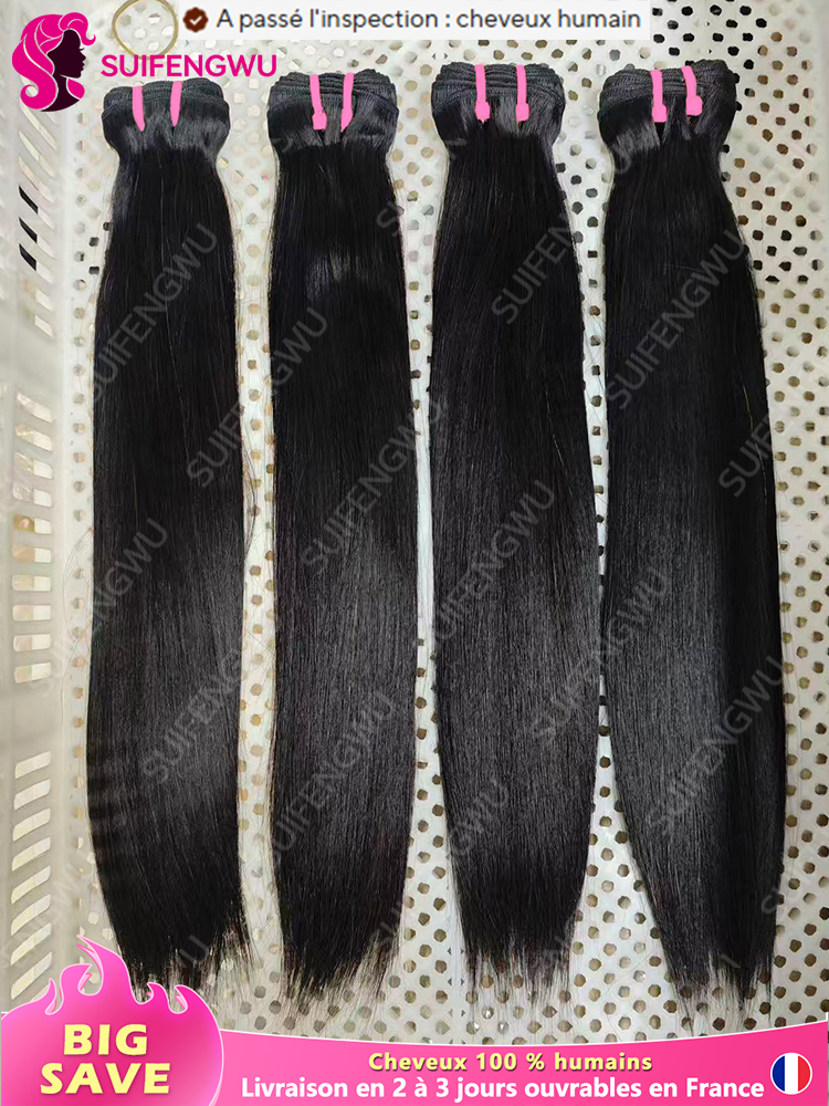 Paquetes de Cabello Humano Liso Doble Trama 15A, 100% Cabello Humano Virgen de Alta Calidad, Extensiones de Cabello Humano Liso Vietnamita