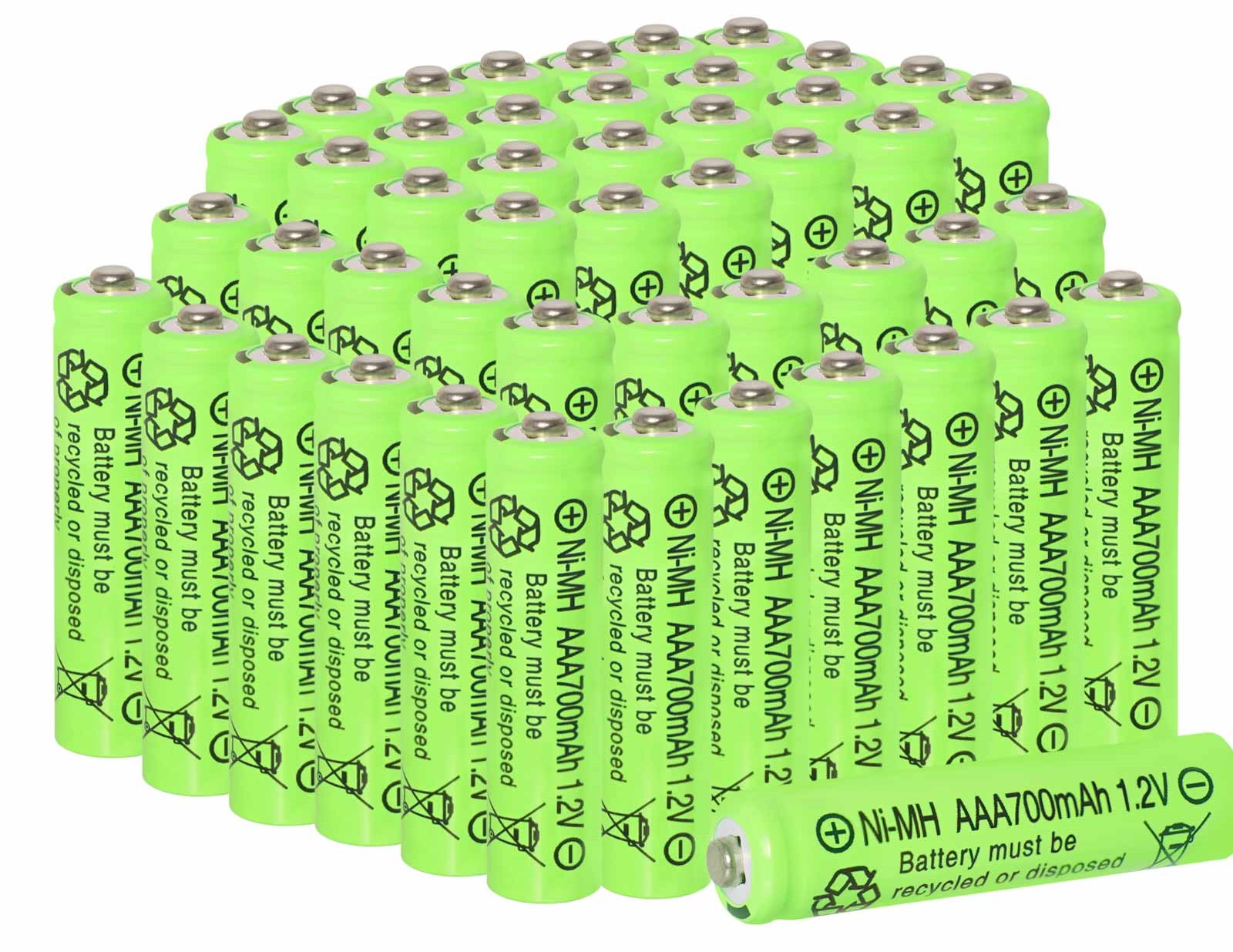 Conjunto de baterias recarregáveis aaa 700mah 1.2v ni-mh triplo a baterias de alta capacidade para jardim paisagismo luzes solares ao ar livre