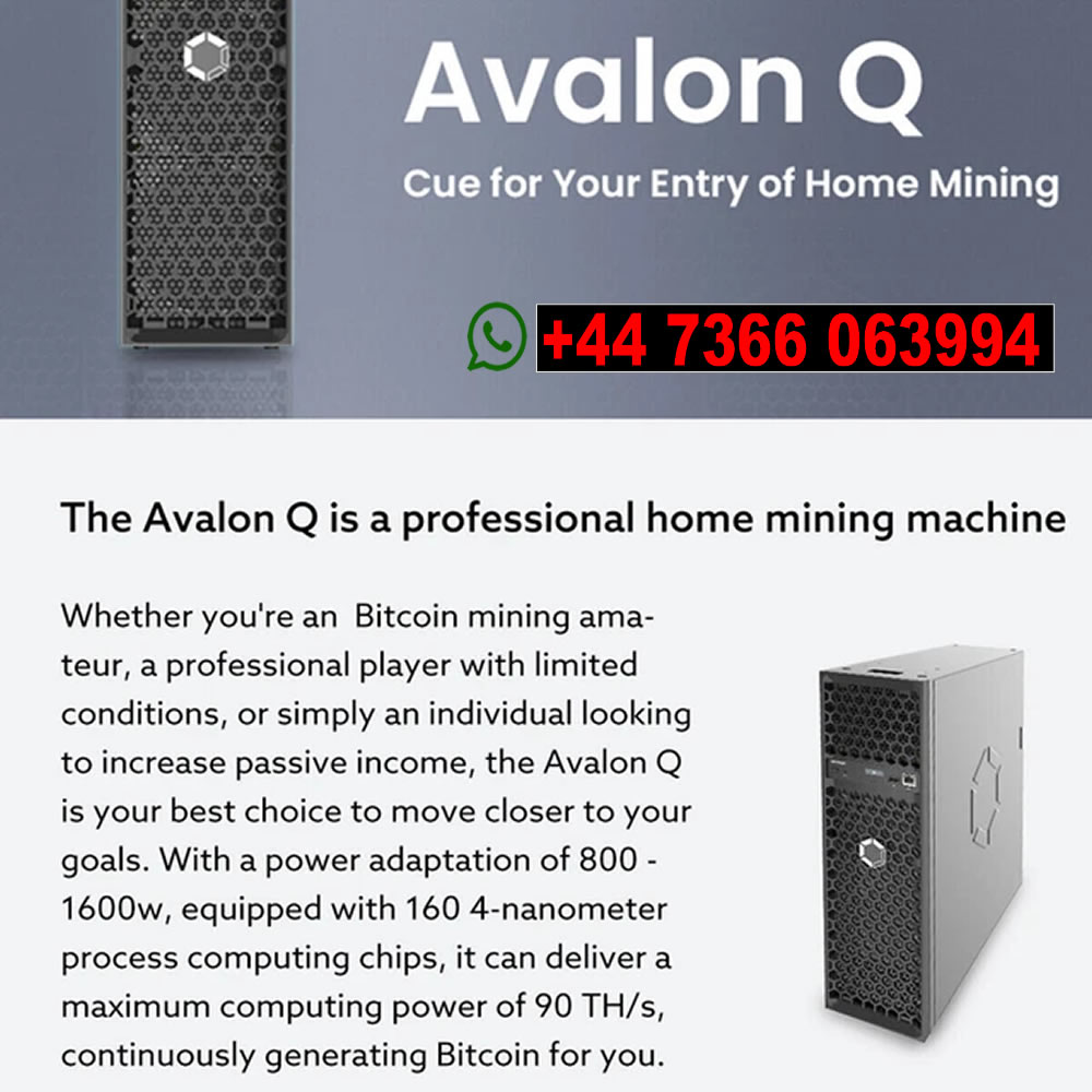 QQ VENDAS SUPER IMPRESSIONAIS! Compre 2 e ganhe um preço com desconto 🎁   Novo mineiro doméstico Canaan Avalon Q 90TH/S 1674W em estoque