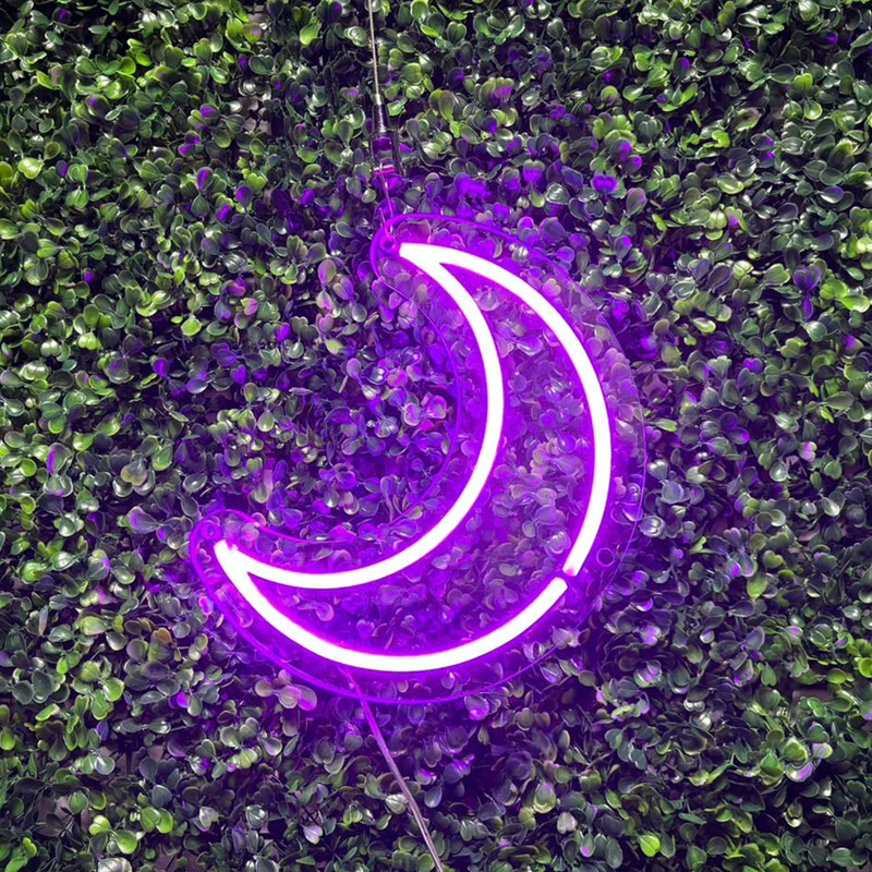 Tanda Neon bulan lampu Neon USB, lampu cahaya LED untuk dekorasi rumah, seni dinding kerajinan tangan kamar tidur atau dekorasi dinding ruang tamu