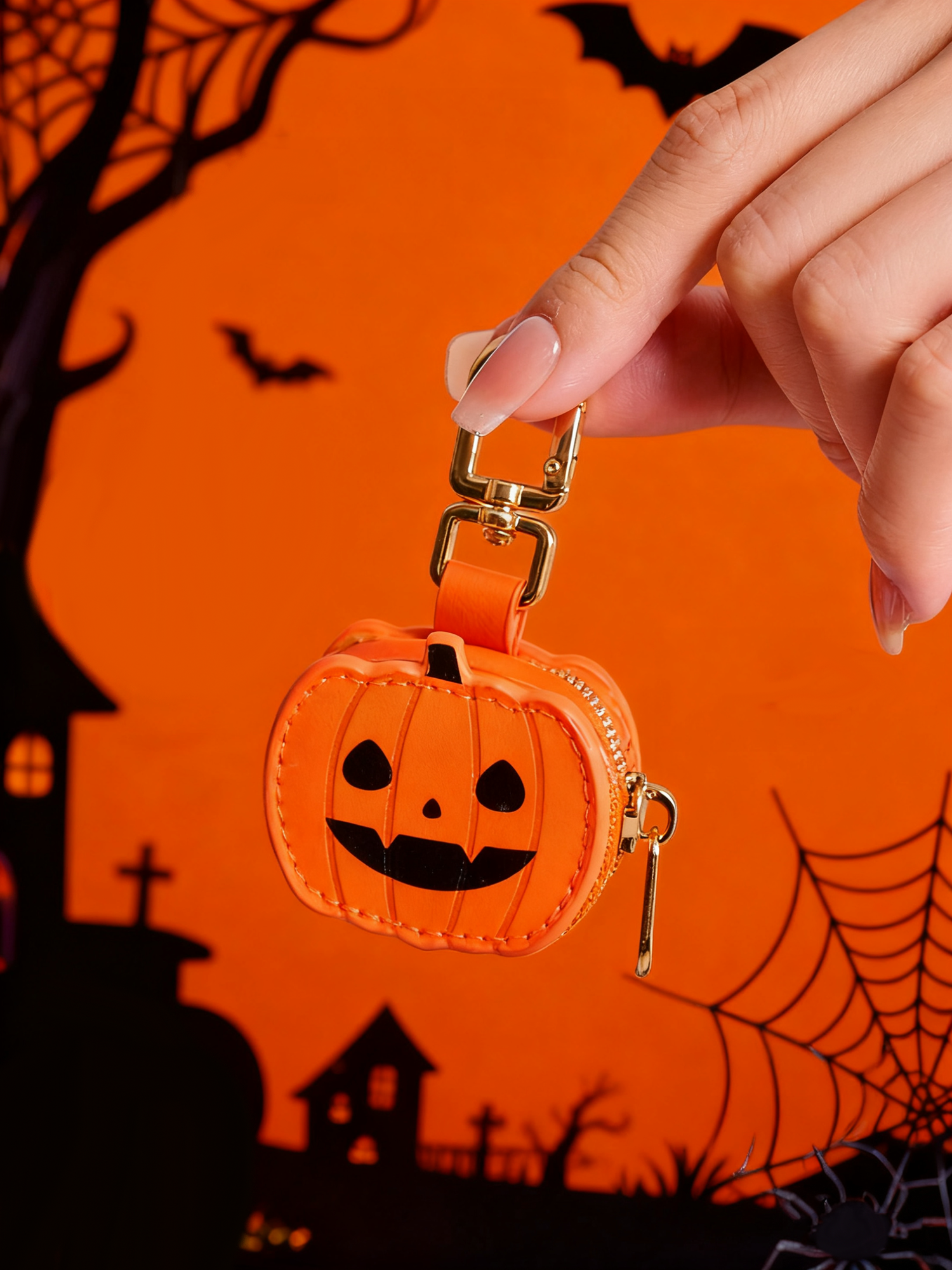 Halloween-Geldbörse, modische Persönlichkeit, kleiner Kürbis, Anhänger, Schlüsselanhänger, niedliche Mini-Tasche, Zubehör, schicke Mädchen, Halloween-Geschenke