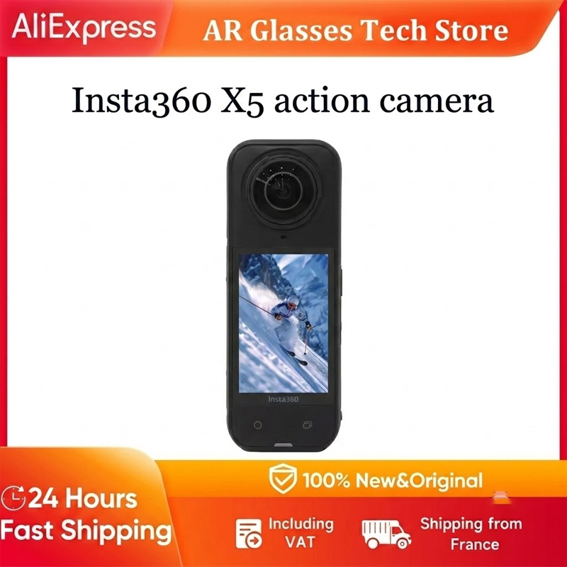 Caméra d'action Insta360 X5, nouvelle version 8K 30fps, objectifs interchangeables, triple puce IA, performances supérieures en basse lumière, autonomie de 185 minutes, Insta 360 X5