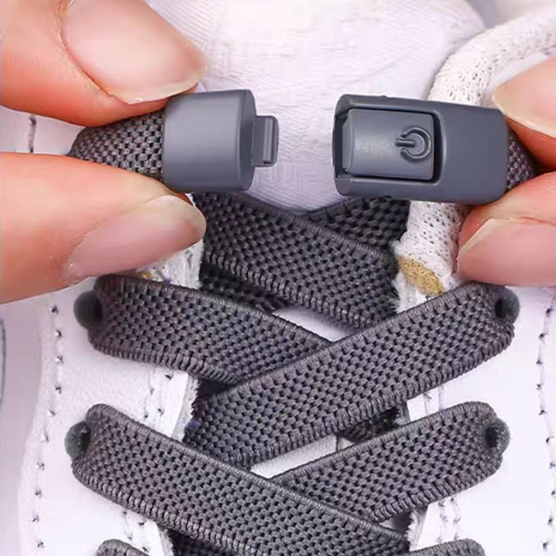 Nuevo sin corbatas, cordones elásticos, sin cordones, cordones para zapatos, cordones con cierre a presión, zapatillas para niños y adultos, cordones planos ensanchados de 8MM para zapatos