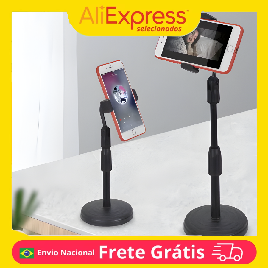 Mobiele telefoonhouder L7 Stand met zwarte, stevige, verstelbare basis - Bekijk video's op uw gemak - DS11193 DIRECT VERZENDING