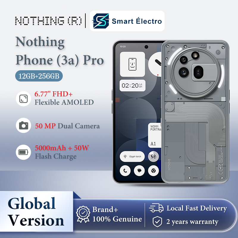Nothing Phone (3a) Pro, Sistema Fotocamera Pro da 50 Mpx, Registrazione Video 4K, Display AMOLED Flessibile da 6,77" FHD+, Snapdragon 7s Gen 3 5G