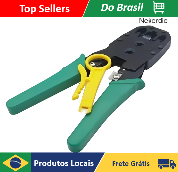 Alicate Crimpar Crimpagem Conectores De Rede Rj45 Rj12 Rj11 - Neverdie Store