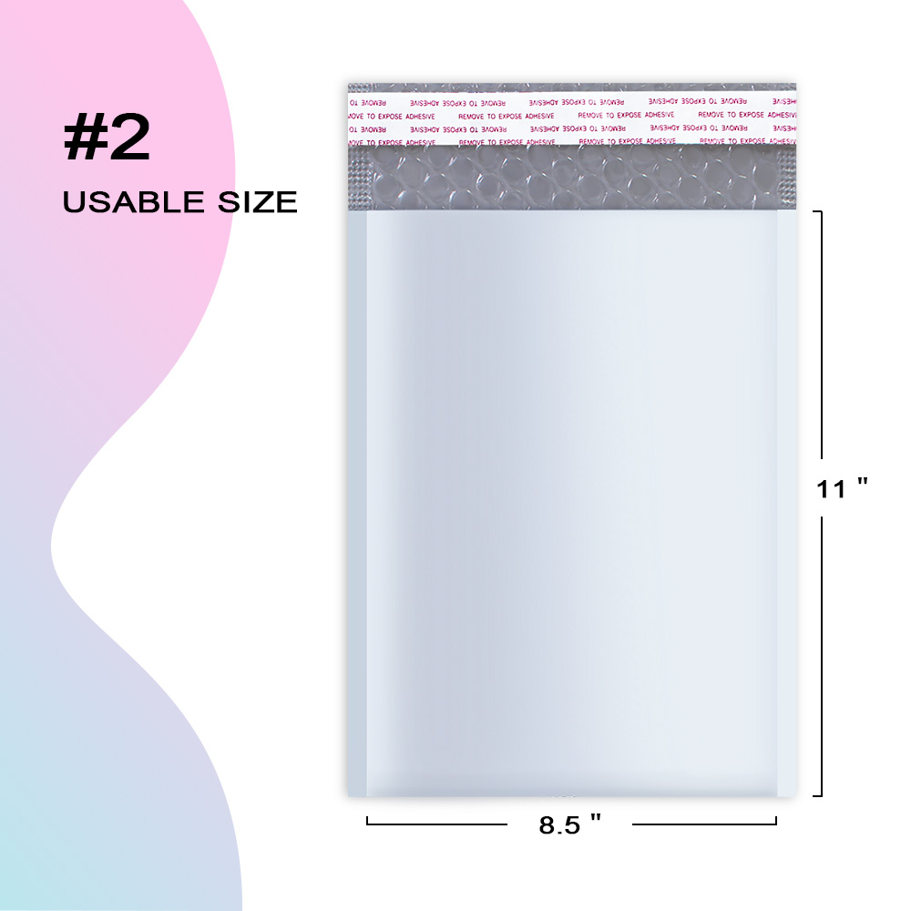 100pc #2 Poly Bubble Mailer gepolsterte Versand umschläge Taschen 8,5x11"