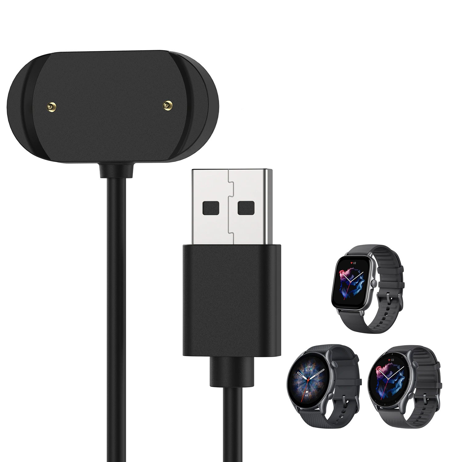 Cable USB Compatible con Amazfit GTS 3, GTS 4, GTR 3, GTR 3 PRO, GTR 4, T-REX 2 (A2169)